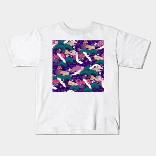 Japanese cranes pattern Kids T-Shirt